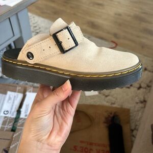 Dr. Martens Tan Suede Slip-On Shoes